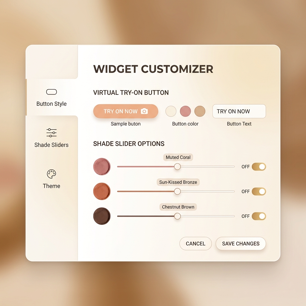 Widget customizer dashboard mockup
